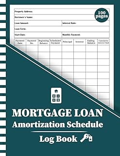 Mortgage Loan Amortization Schedule Log Book: Monitor Monthly Payments & Home Loan Details While Tracking Your Mortgage Journey