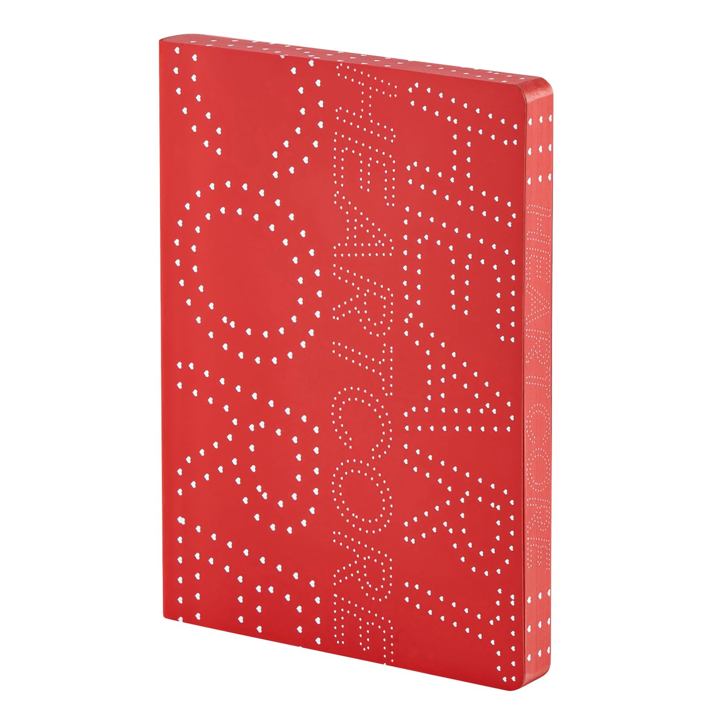 Nuuna Notizbuch A5+ | Graphic L - Heart Core | 3,5 mm Punktraster | 256 nummerierte Seiten | 120 g Premium-Papier | Leder rot | nachhaltig produziert in Deutschland