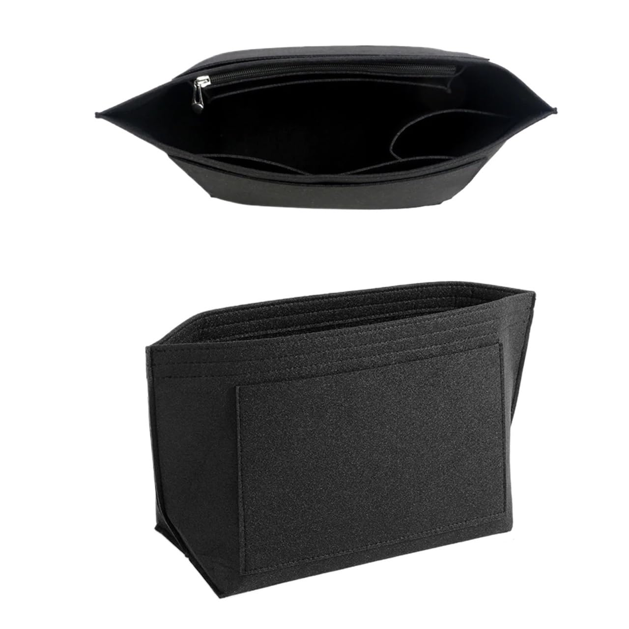 NJIEzhao Felt Handbag Insert Felt Purse Organizer Insert for S/ML Handbag(Black L)