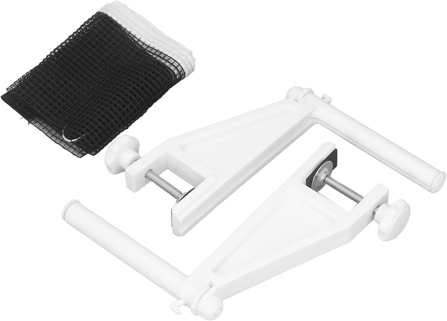 Table Tennis Net and Post Set, Portable Table Tennis Net with Screw On Clamp, Adjustable Easy Setup Folding Design for Indoor Outdoor Play, Durable Plastic Material with Precise Me