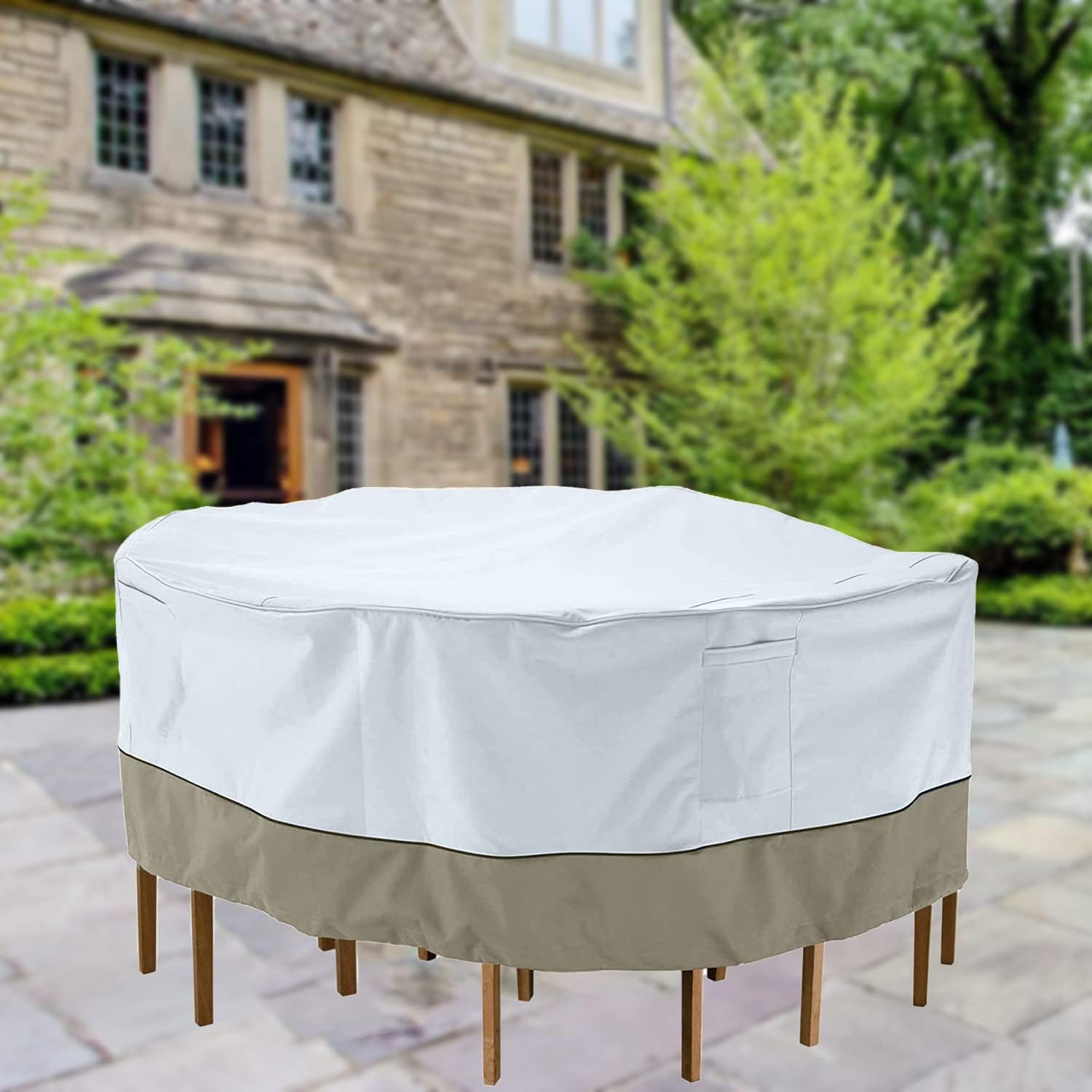 monsoon 74 in. Round Patio Table with Chairs Cover 74L x 74W x 29H