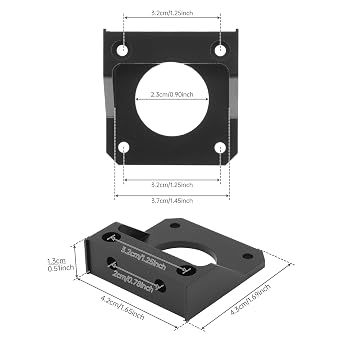 Nema 17 Stepper Motor Bracket, Metal Z Axis Motor Mount Holder Upgrade Fixed Installation Base for 3D Printers