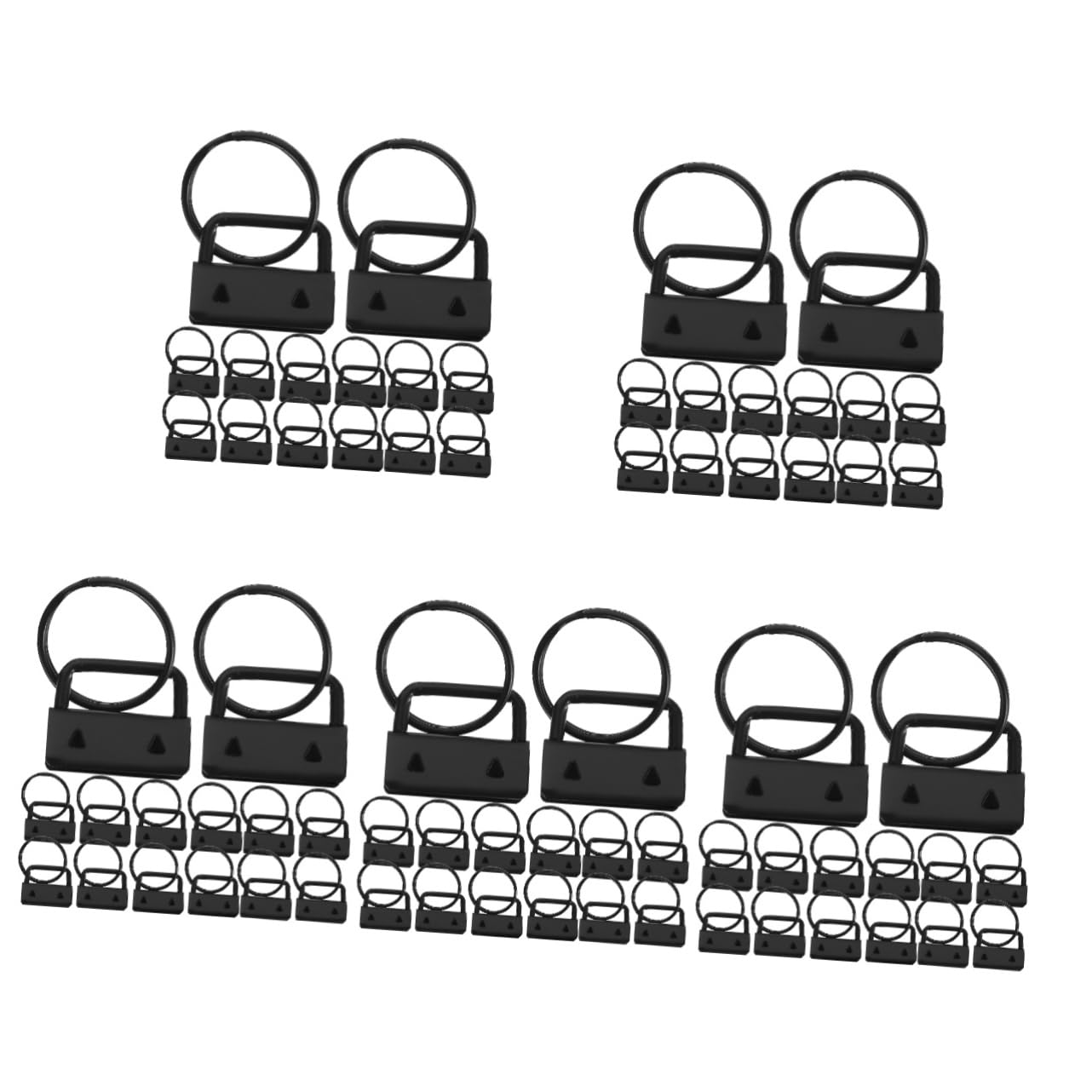 NUOBESTY 150 klips do breloczka na klucze akcesoria do tworzenia breloczków czarna klamra do kluczy brelok do kluczy smycz na klucze klips na ogon breloczek do kluczy Metal mankiet