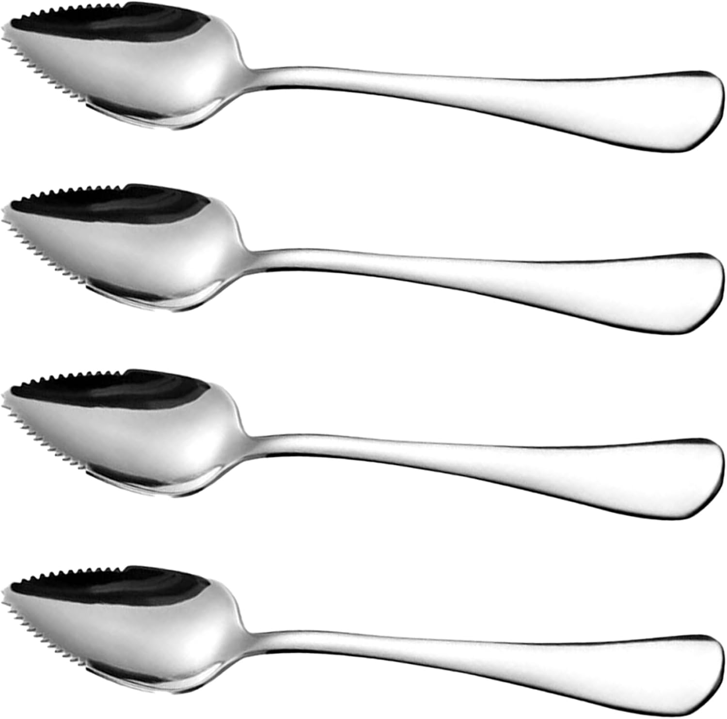 Grapefruit Spoons with Serrated Edge 4PCS Food Grade Stainless Steel Dessert Spoons with Handle Non Stick Spoons for Kiwi Papaya Orange Ice Cream