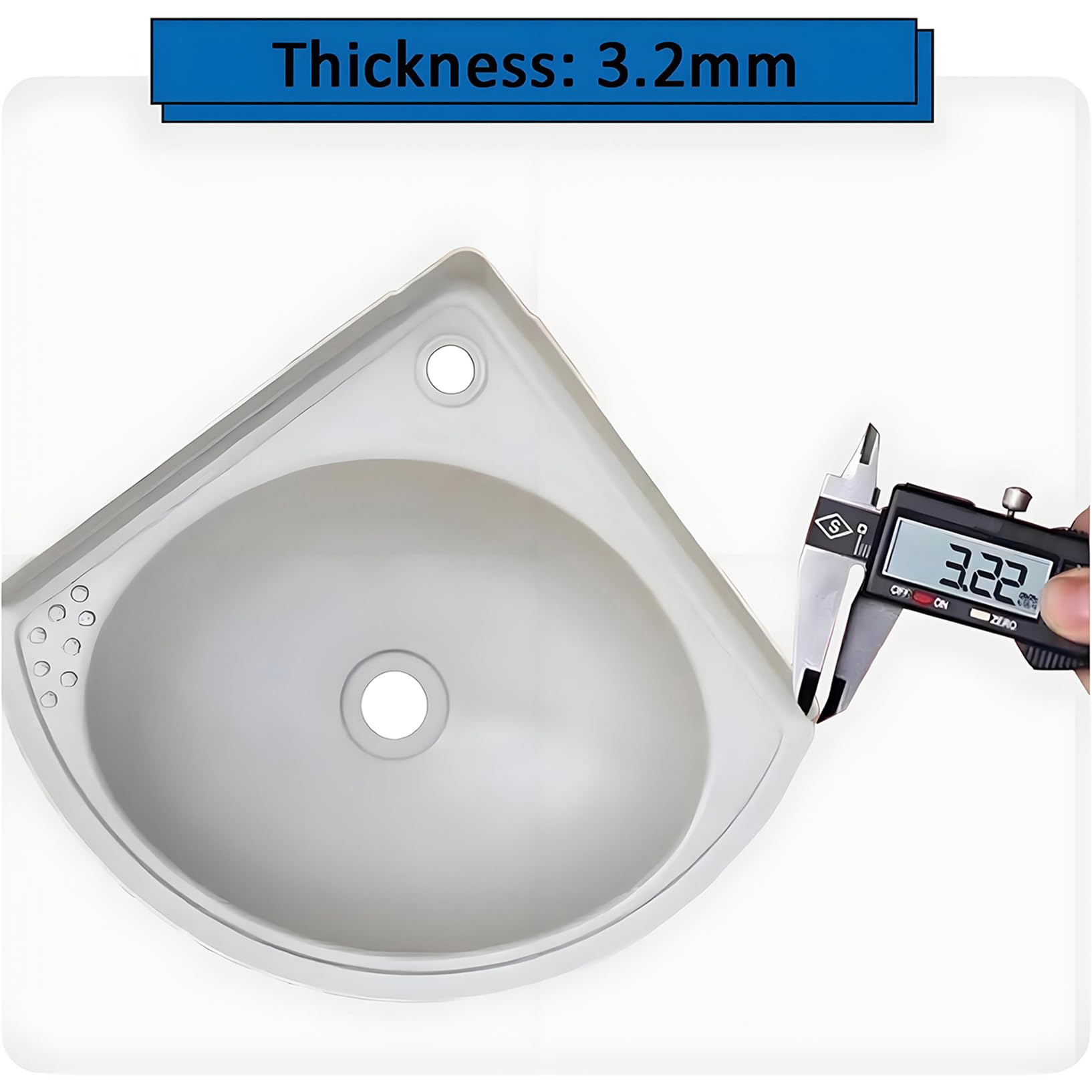 Mini Lavabo angolare Lavandini Bagno Vasca Singola con Rubinetto Lavandino compatto montaggio a parete per piccoli guardaroba e bagno,Senza Foratura,Facile pulizia