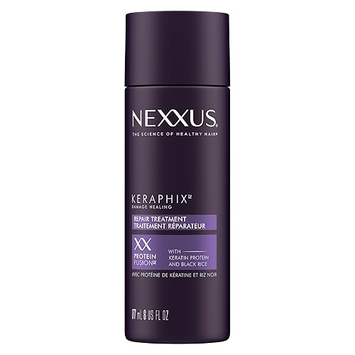 Nexxus Keraphix - Crema de tratamiento de prelavado para cabello dañado con proteína de queratina y arroz negro, 6 onzas