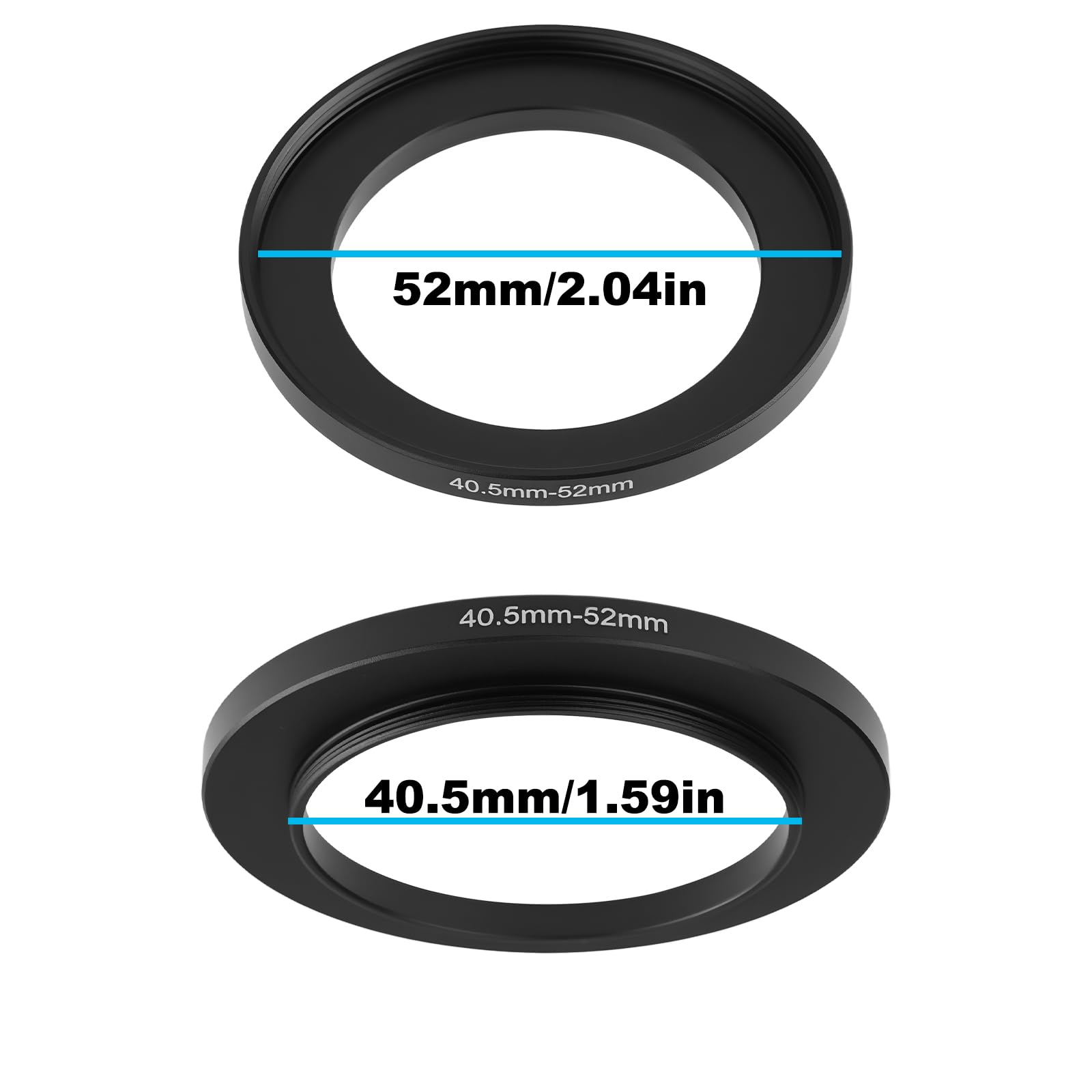 OTOTEC 2 szt. Pierścień adaptera obiektywu aparatu 40,5 mm do 52 mm kompatybilny ze standardowymi akcesoriami do obiektywów aparatu