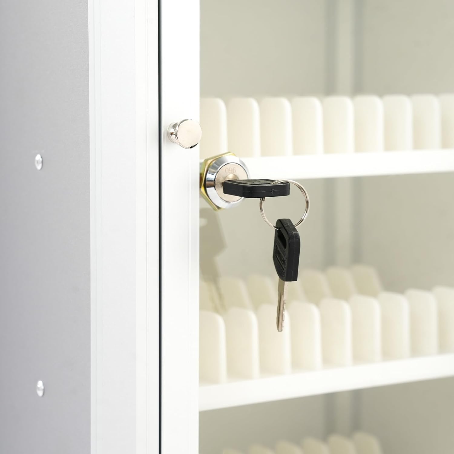 48 Slots Aluminum Alloy Pocket Chart Cell Phones Storage Cabinet for Cell Phones, Mobile Cell Phone Locker with Wheels and Locked, Can be Carried by Hand (48 Slots)