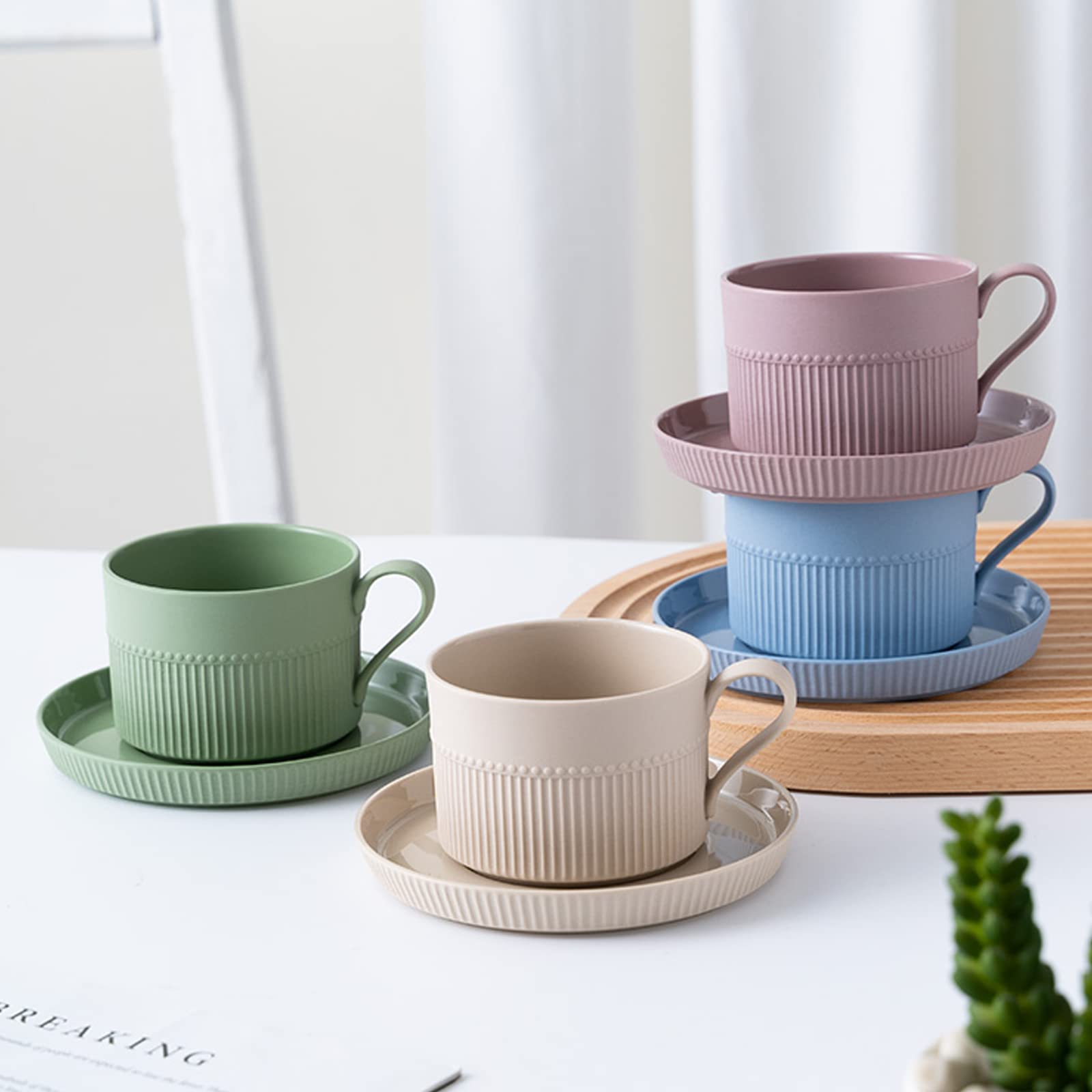 Orientalny ceramiczny zestaw do herbaty Zestaw do herbaty Porcelanowe filiżanki do espresso ze spodkami, porcelanowy kubek Filiżanki i spodki do herbaty, Ceramiczne zestawy filiżanek i spodków do kawy