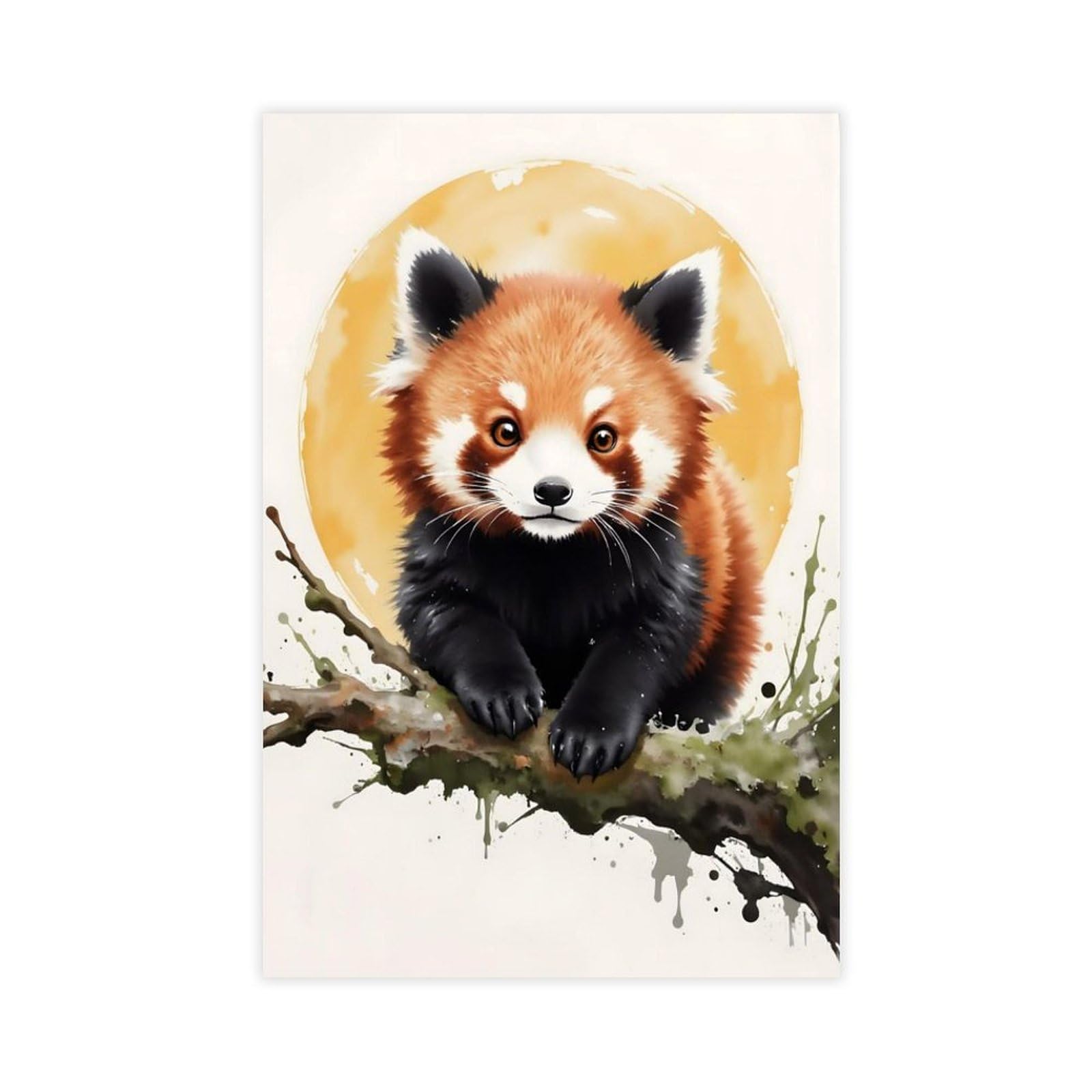 Panda rouge impression sur toile pour une ambiance douce et poétique - 8