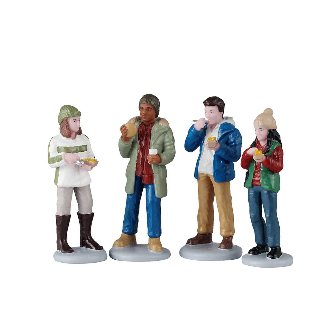 Lemax Multicolor Food Truck Patrons, Set Of 4, Figurines, #52530