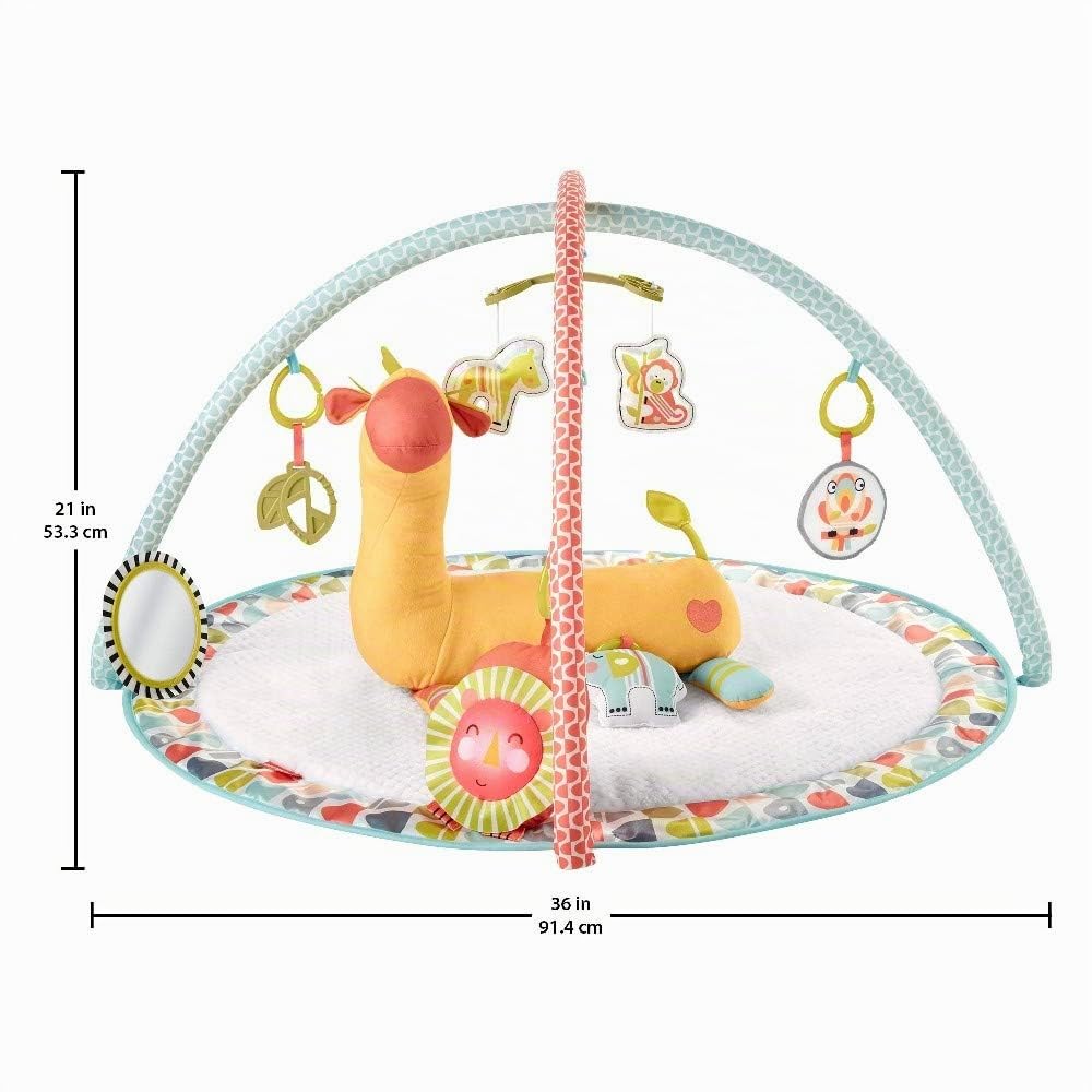 Fisher-Price Palestrina della Giraffa, con Ampio Tappeto, Giocattolo Musicale e Cuscino, per Neonati, GMG07