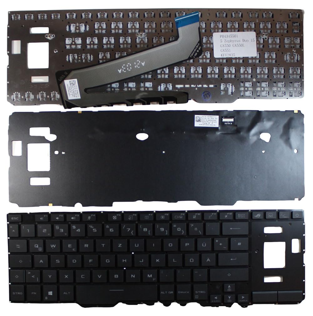 Clavier rétroéclairé pour ASUS Zephyrus GX550lxs-hc060t avec touches noires de rechange - 2