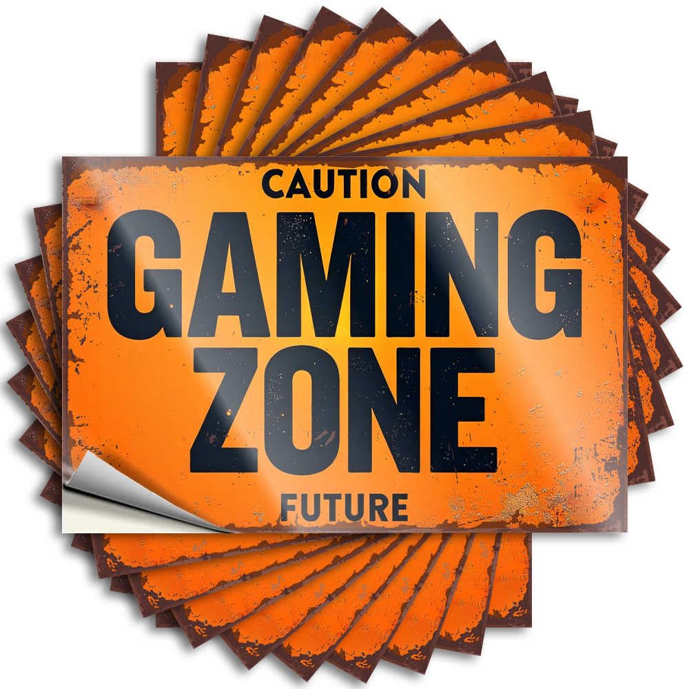 Small Sticker, Pool Stuff Window Caution: Gaming Zone Future | Funny Quote Gamers Decals(6X9CM)