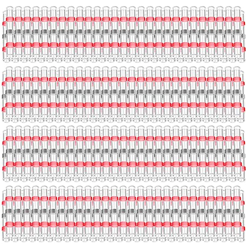 200 Unidades 2218 AWG Conector de soldadura rojo, tubo termorretráctil con estaño de soldadura, conector de cable resistente al agua aislado para cable de empalme eléctrico, conector de apriete para