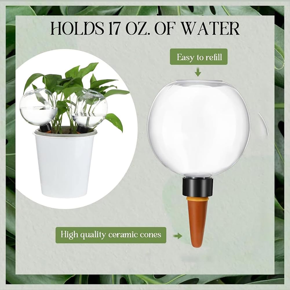 HTU Globes d'arrosage Automatique, système d'irrigation Goutte à Goutte, Globes d'arrosage pour Plantes d'intérieur et d'extérieur - 8 pièces