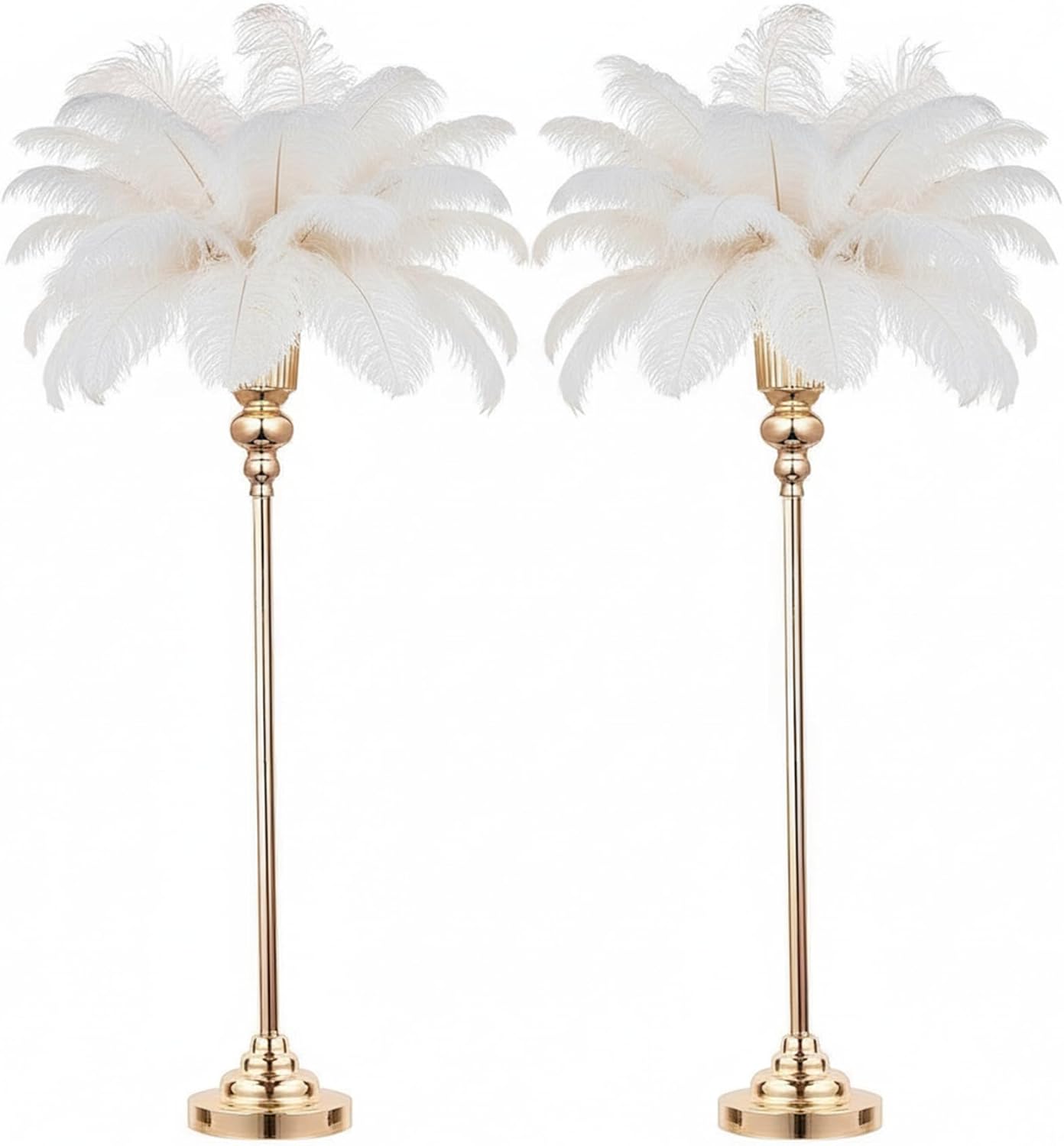 32.5 inch Versatile Metal Wedding Centerpieces Vase, Set of 2 Tall Gold Trumpet Vases Road Lead for Wedding, Reception, Party, Events, Anniversary (Gold, 32.5in - 2Pcs)