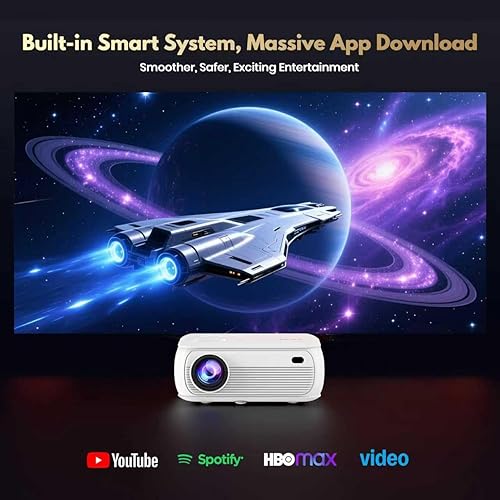 Miniatura 2 de 【Sistema operativo inteligente/1080P Nativo】2K con WiFi y Bluetooth 1080P Nativo Soporte 4K 450ANSI Aplicaciones integradas Proyector inteligente