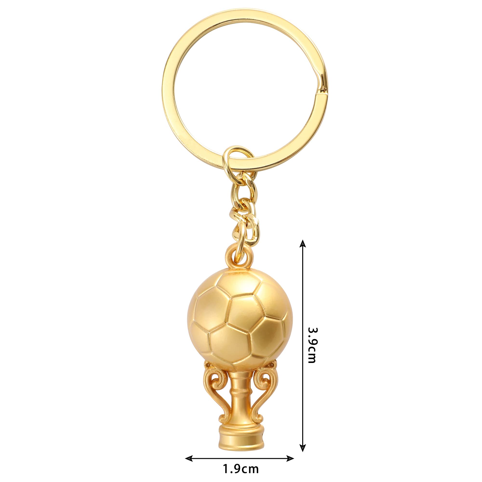 TRIXES Gold Football Keyring World Cup Trophy Souvenir – Party Bag Filler –  Perfect for Kids Adults – Key Chain Trinket Great Gift for Football