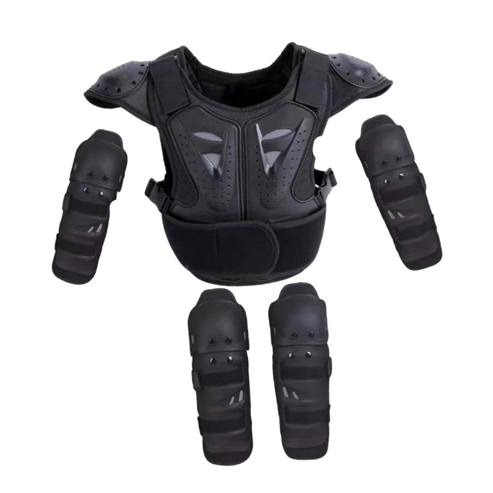 Tuta protettiva per motocross per bambini, attrezzatura per moto da cross, protezione completa per torace, colonna vertebrale, schiena, ginocchiere, gomitiere,