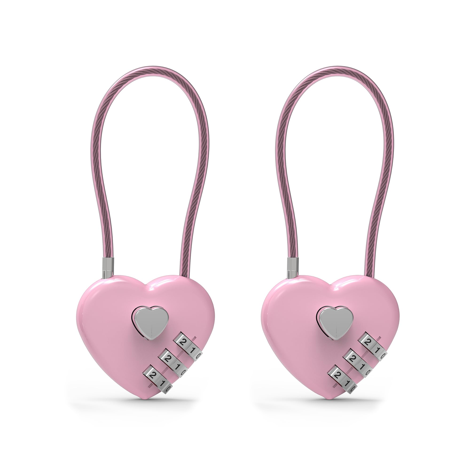 UP Security Small Combination Lock for Locker, Cable Lock with Code, Pink Padlock Combination, for Luggage, Suitcase, Gym Locker, Backpack Zipper,