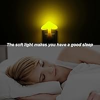 Vista 5 de Luz nocturna LED con sensor de enchufe, luz nocturna de hongo, luz amarilla, mini luces nocturnas mágicas en forma de hongo para adultos y niños
