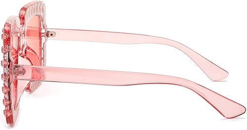 Miniatura 3 de FEISEDY - Gafas de sol de cristal brillante para mujer, gran tamaño, cuadradas, marco grueso, B2283