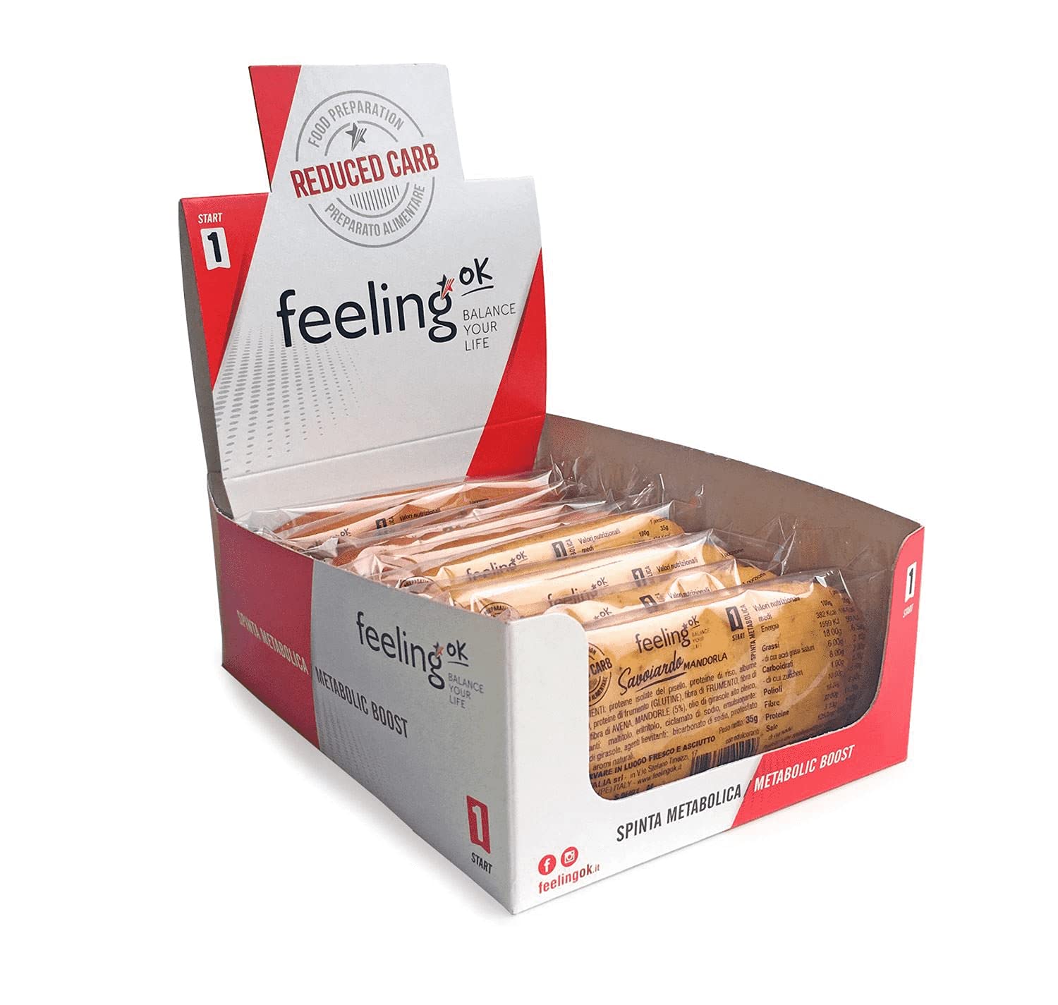 Feeling Ok Savoiardo Multiplo 10 Pezzi Da 35 Grammi Ciascuno, Gusto Albicocca