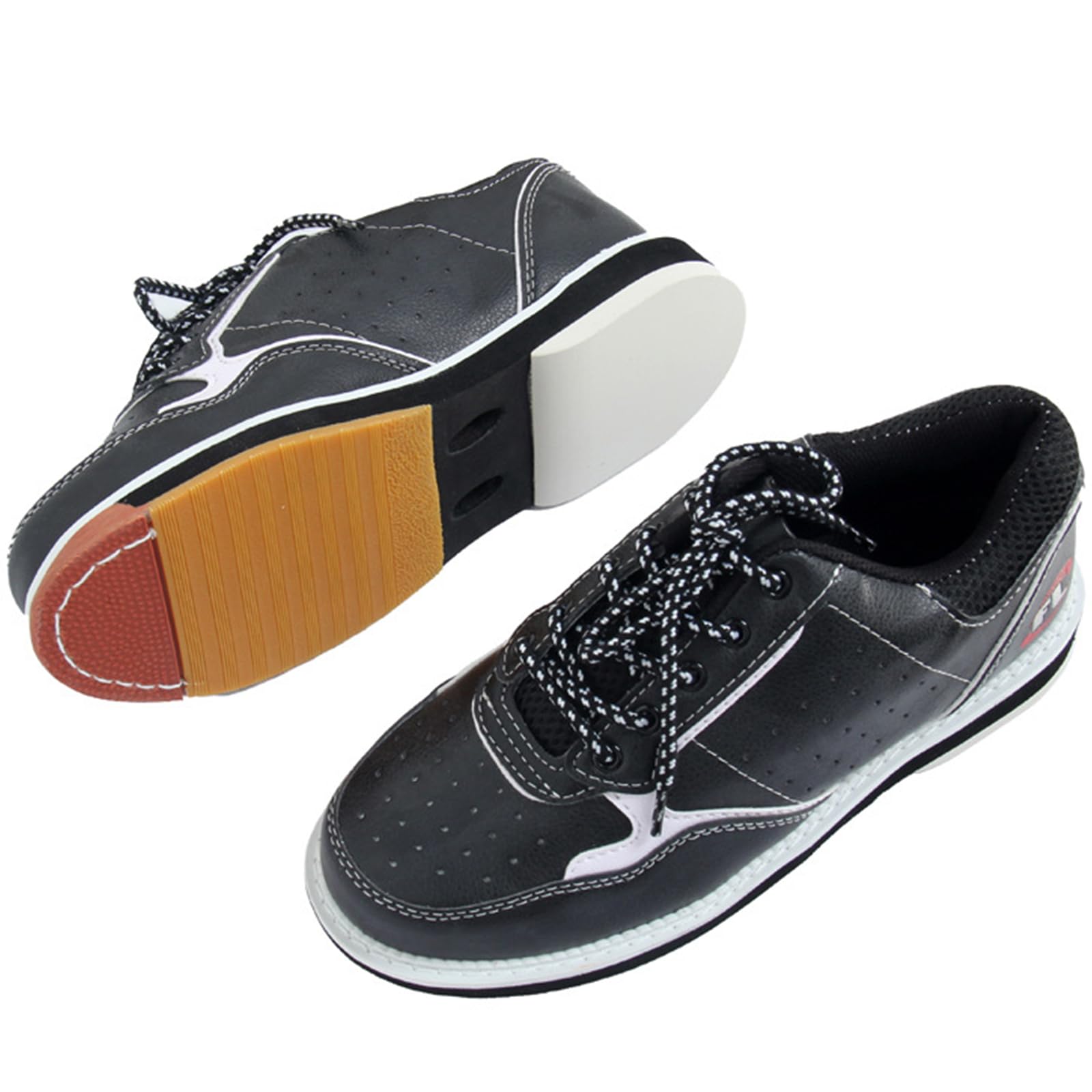 SDEQA Herren Bowlingschuhe Leder Bowling Trainer Bequem Gleitsohle Indoor-Bowling-Trainingsschuhe