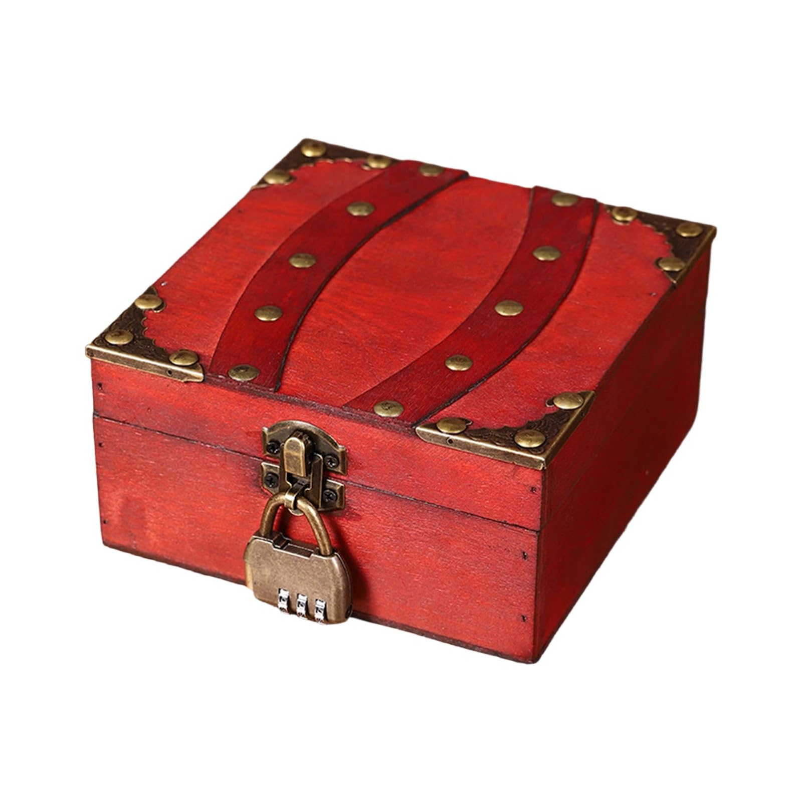 NVOQILIN European Wood Storage Box Featuring Clasp for Valuables and Decor Enhancement European Styles Wood Jewelry Box Including Metal Clasp