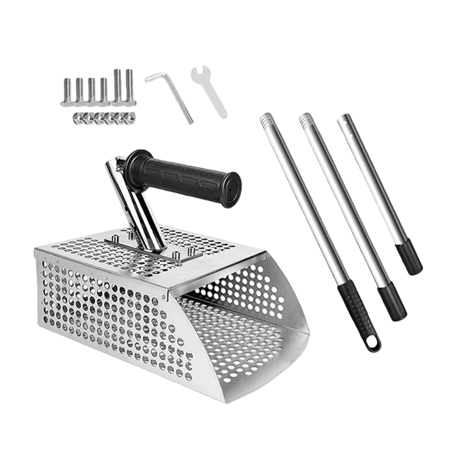 Pala da sabbia professionale con rilevamento di metalli Costruzione ergonomica con aperture esagonali per setacciare efficacemente Pala di sabbia ergonomica