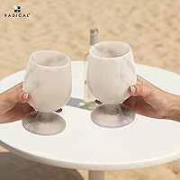 Vista 3 de Radicaln Juego de copas de vino de mármol de 2 piezas, hechas a mano, de 5" pulgadas, copas de vino con tallo para decoración de bar en el hogar