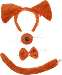 Cabilock 4Pcs Dog Ear Headband Cartoon Animal Headdress with Bow Tie Nose Tail for Interactive Play Cosplay Events and Festival Dress Up Fun - Buy now