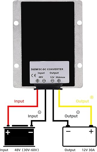 Miniatura 4 de Mantouxixi Regulador de convertidor CC/CC, reductor de voltaje, 36 V, 48 V, reductor de voltaje a 12 V, 30 A, 360 W, módulo de fuente de