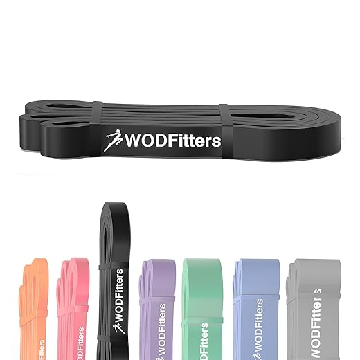 WODFitters Pull Up Assistance Band for Stretching, Mobility Workouts, Warm Up, Recovery, Powerlifting, Home Fitness and Exercise… (#2 Black)