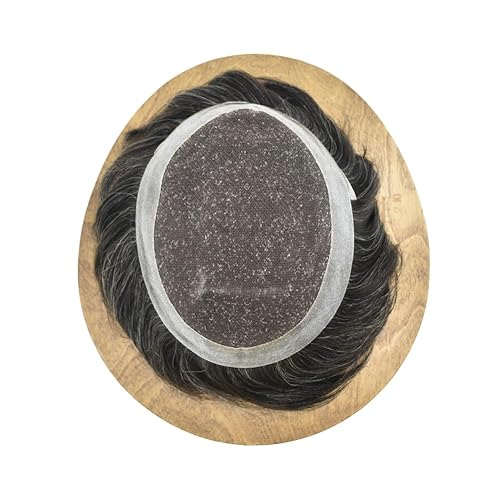 Miniatura 6 de Tupé para hombres, pieza de cabello humano real de encaje suizo para hombre, sistema de repuesto, piezas de pelo de poli transparente para hombres,