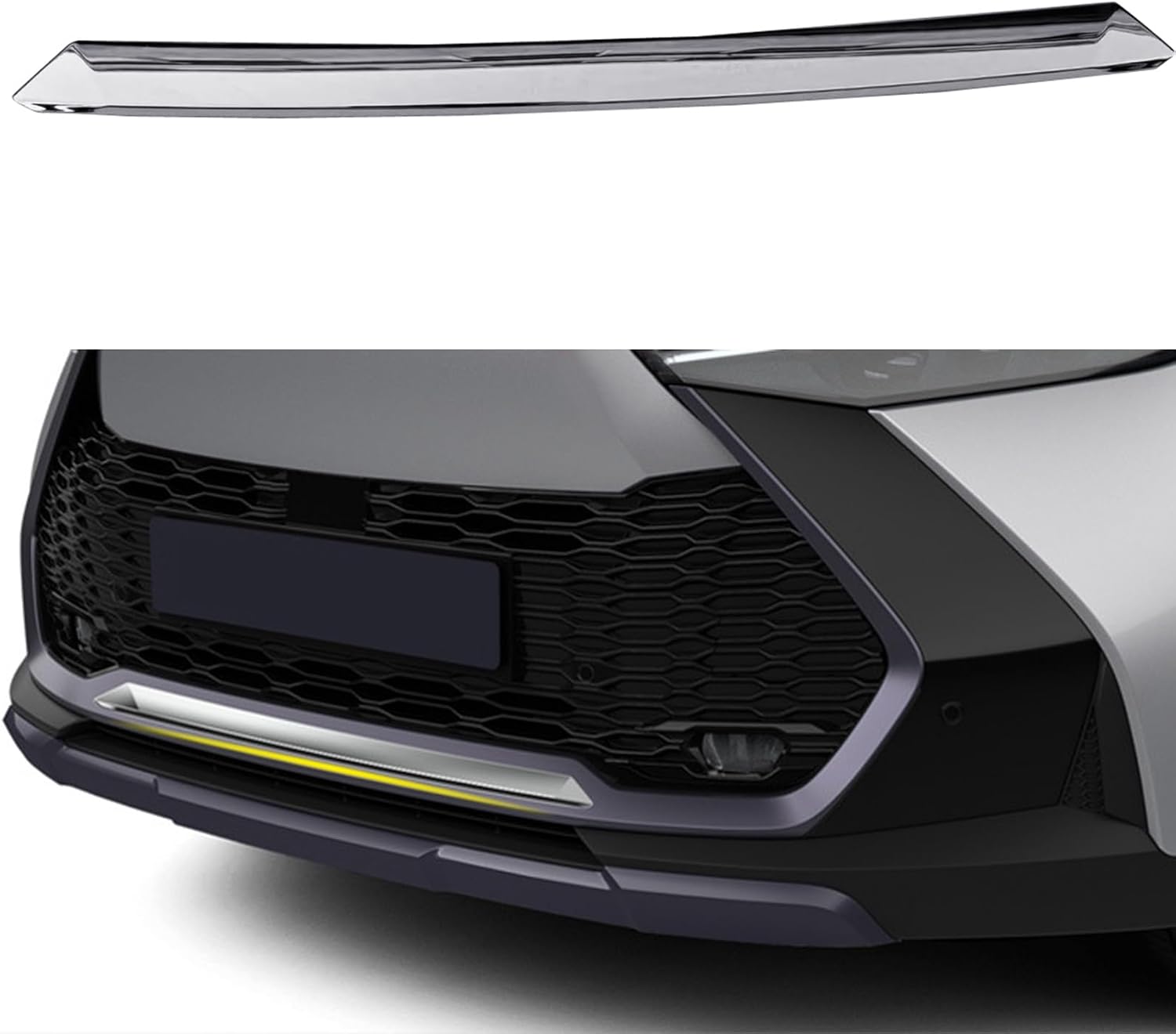 ITrims Bumper Cover Trim for Toyota C-HR CHR 2024 2025 2026 Exterior Car Accessories Bumper Guard Molding Garnish Overlay Decoration ABS 1PC (Front Chrome)