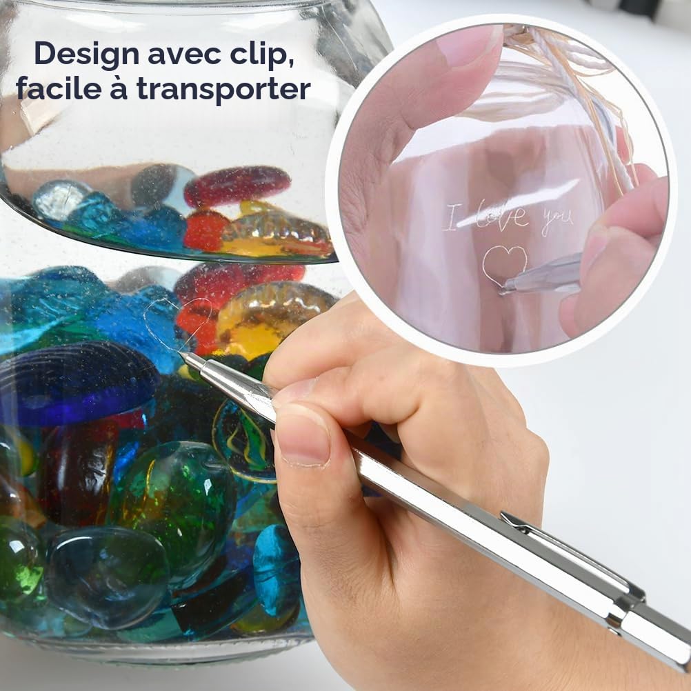OTYMIOW Ensemble de Coupe-Verre Professionnel 12PCS Coupe-Verre Professionnel à Huile, Pince pour Couper les Carreaux de Verre, Coupe-Verre Professionnel avec Tête Remplaçable et Réservoir d'Huile