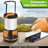 Vista 5 de Linterna LED recargable, 3000 lúmenes, 5 modos de luz, IP54 impermeable, batería de 7500 mAh, linterna portátil para campamento, senderismo, cortes