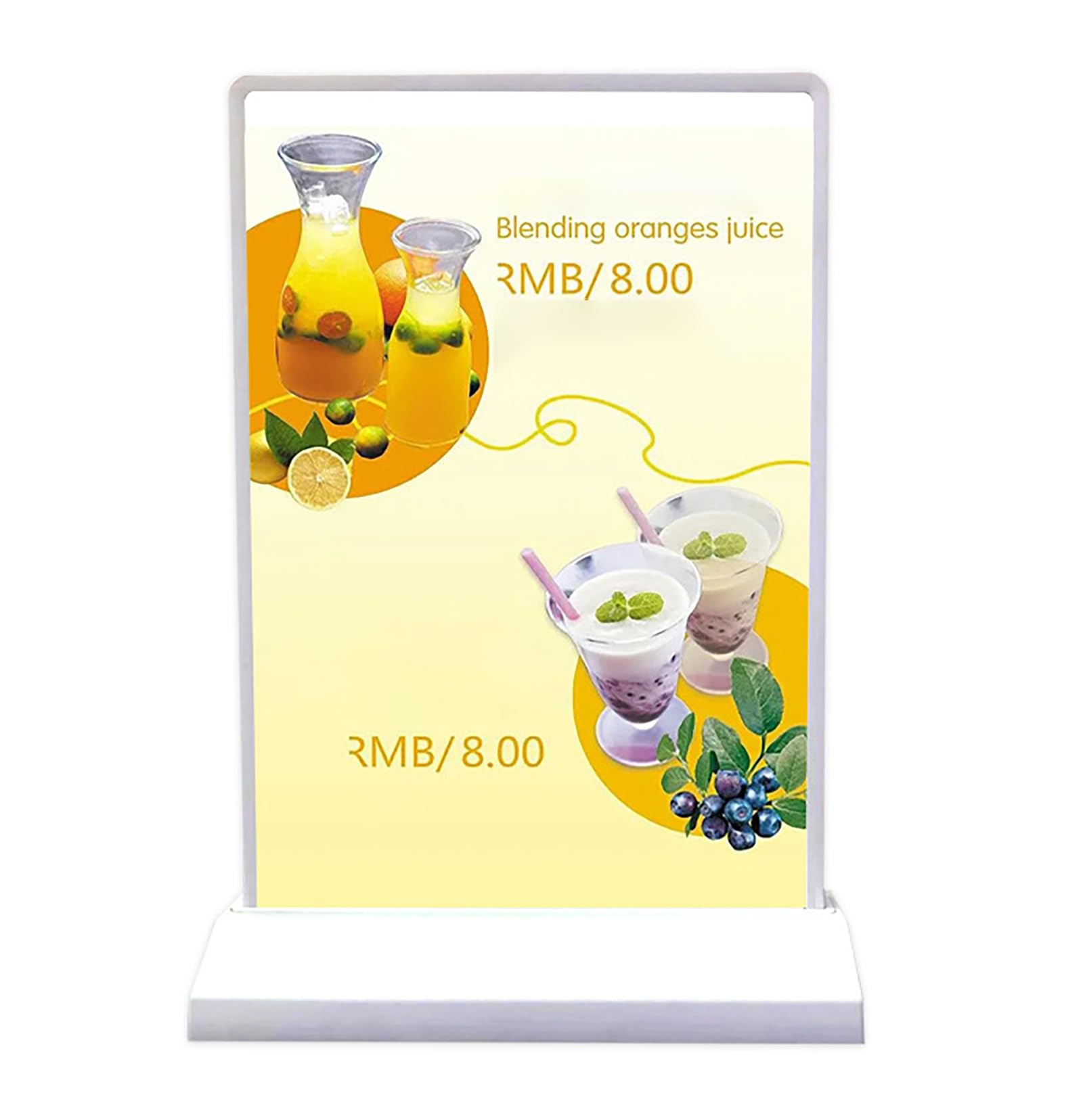 GWBoiuyQETM Poster frame signage stand A4 LED Lightbox, Advertising Display Frame, Vertical LED Menu Board Display, Illuminated Poster Stand menu board
