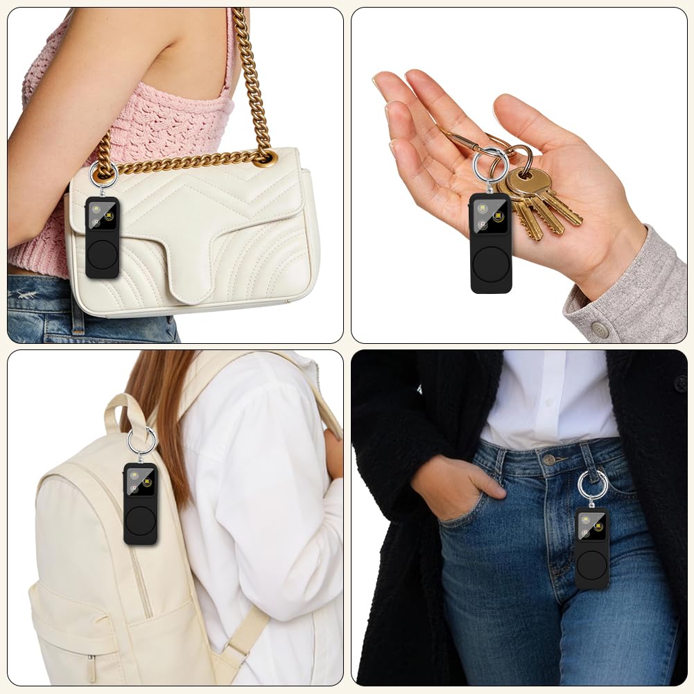 HOTUT Allarme Personale da Donna 150dB con Allarme e Flash Ricaricabile Sicurezza Personale di Emergenza, Kit Autodifesa di Sicurezza Portachiavi Dispositivo di Protezione per Ragazze Anziane