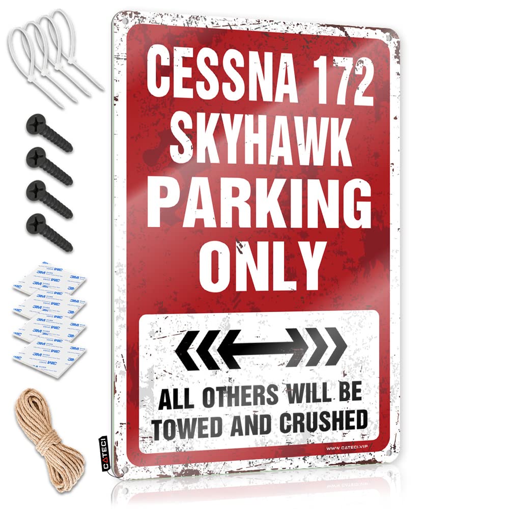 Krazmurongd One Color Funnymetal Sign Cessna 172 Skyhawk Parking Only Tin Sign Funny Signs For Home Decor Signs For Garage