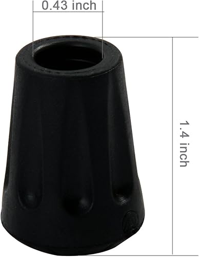 Miniatura 3 de Paquete de 6 puntas de goma de repuesto, se adapta a la mayoría de bastones de senderismo, bastones de senderismo y bastones para caminar