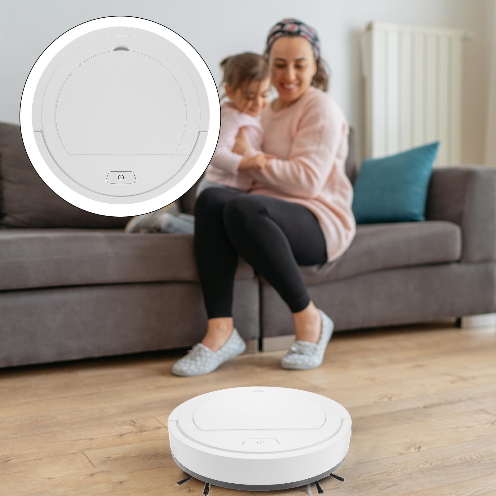 ULTECHNOVO Robot Aspirador y Trapeador Inteligente USB, Máquina de Limpieza Robótica Doméstica, Succión Potente para Suelo y Pelo, Adecuado para Hogar y Uso Diario