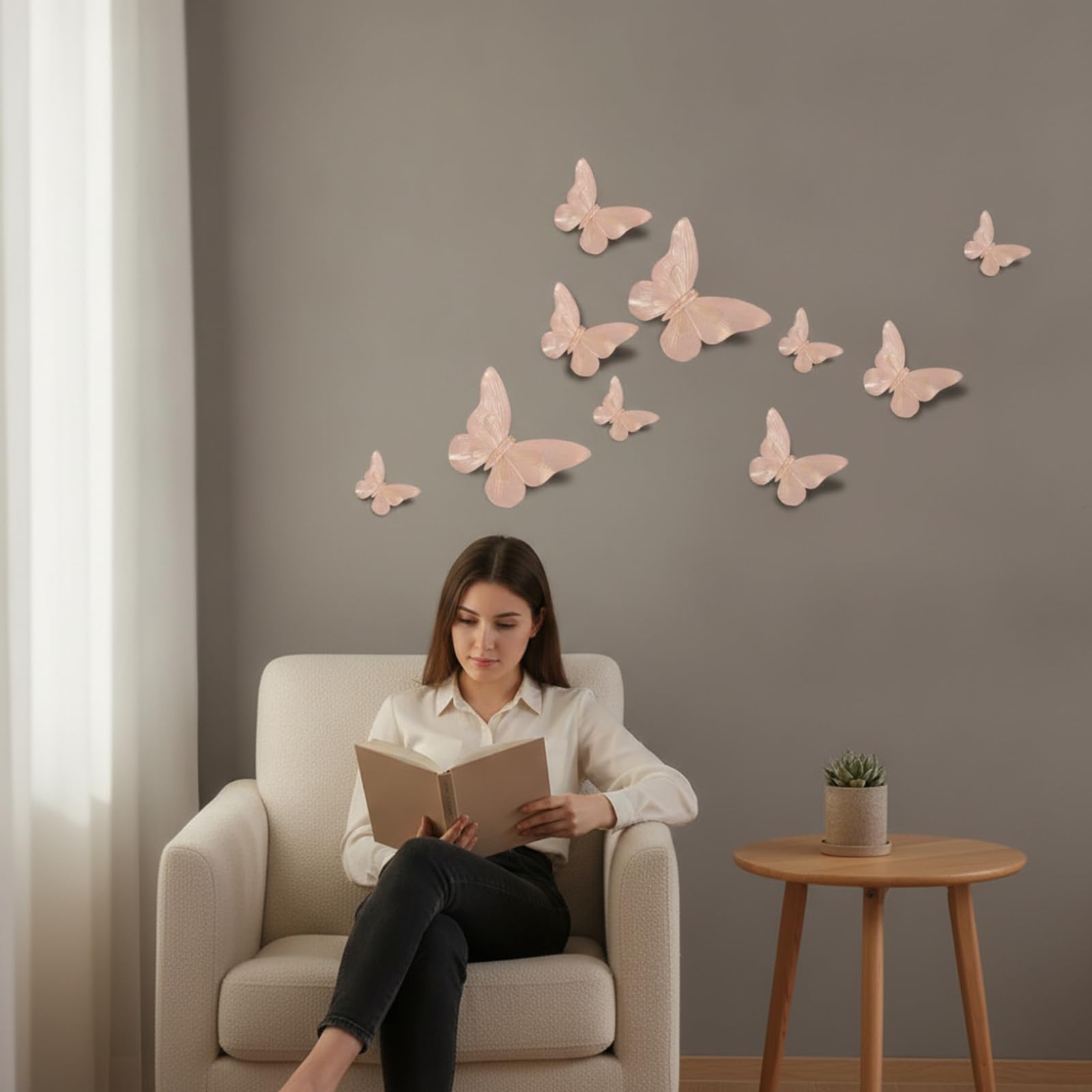 rockible Decorazioni da Parete a Tridimensionali alle Decorative Moderno Decorazione per Soggiorno, Butterfly Perch Se F