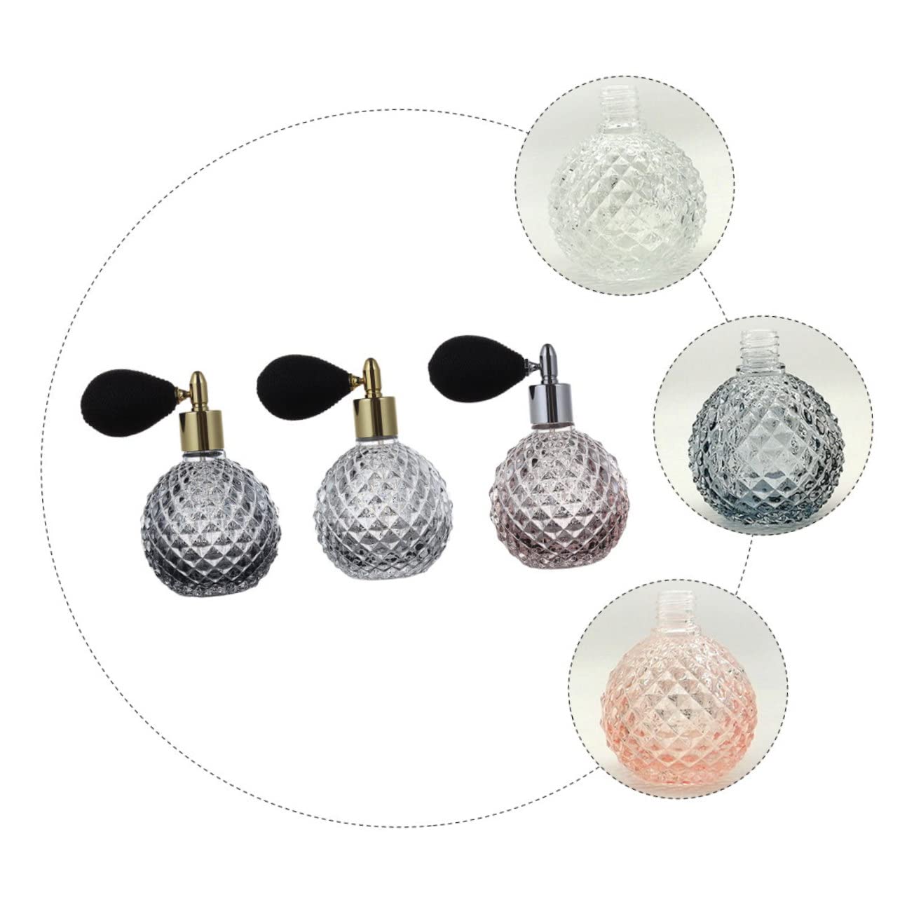 100ml Wiederbefüllbare Parfümflaschen mit Sprühfunktion 3 Stück aus Glas