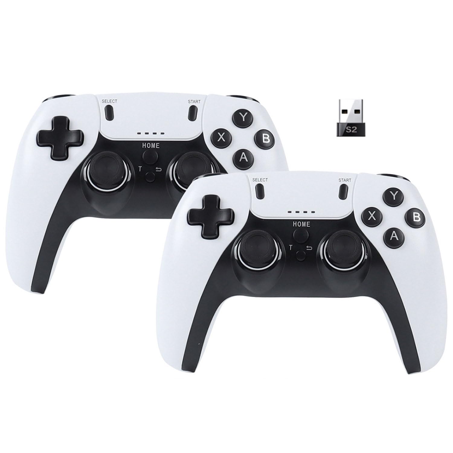 Paquete de 2 controladores inalámbricos para Windows PC/Raspberry Pi/Stick/TV/Game Box, mando a distancia recargable con Turbo para emulador de computadora portátil, Roblox, Steam, RetroPie, RecalBox