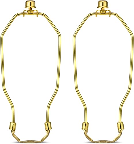 Miniatura 94 de Arpa de lámpara de latón de 8 pulgadas, 2 juegos, soporte de sombra desmontable para lámparas de mesa y pie, soporte resistente con sillín y remate