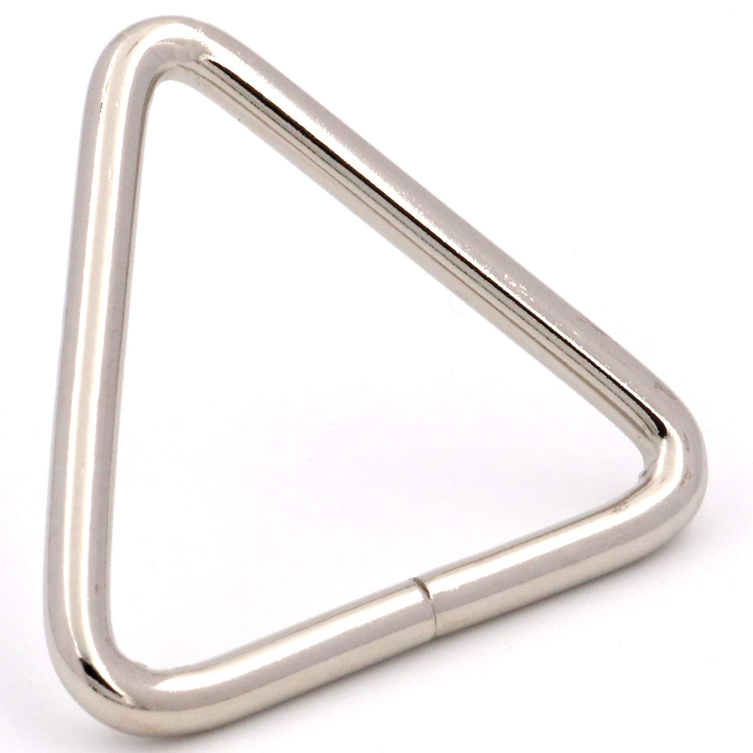 BIKICOCO 1-1/2'' Metal Triangle Ring Buckle Connectors Round Edge Webbing Bag Clasp Handbag Strap Making Hardware, Silver - Pack of 20 - Image 3
