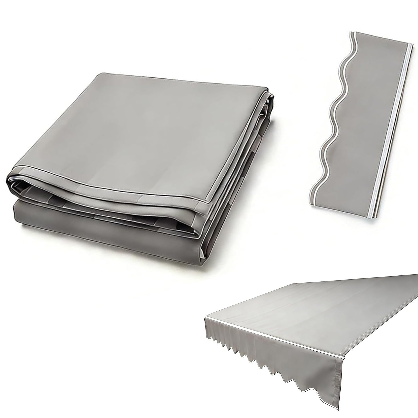Retractable Awning Replacement Fabric, Polyester Fabric Sun Shade Awning Cover, Outdoor Retractable Sunshade Cover Replacement Canvas for Patio Awning (Fabric Only)(Gray,6.5x3.5m(21.3x11.5ft))